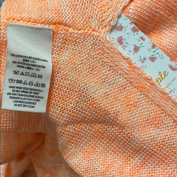 Free People Orange Lightweight High Low Pullover - Picture 3 of 4